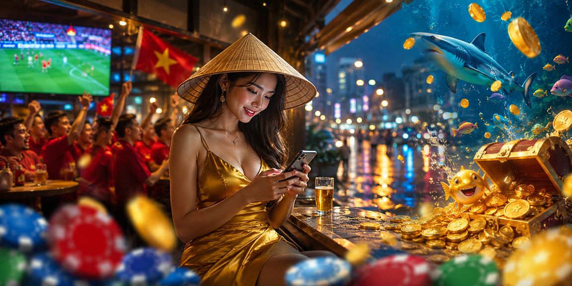 Người dùng Hồ Chí Minh sử dụng điện thoại chơi casino với nón lá truyền thống